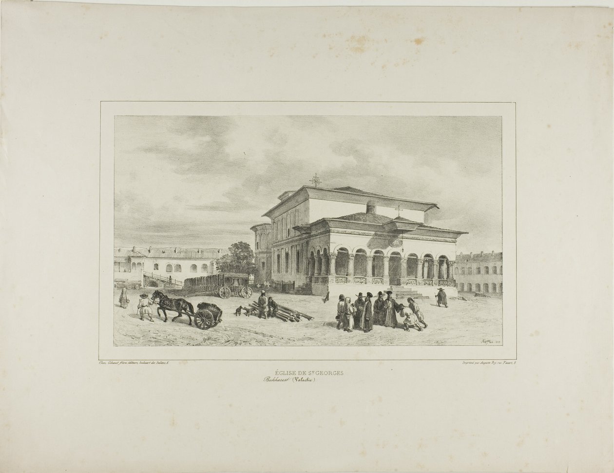 Georgs Kirke, Bukarest, Valakiet, 13. juli 1837 af Denis Auguste Marie Raffet