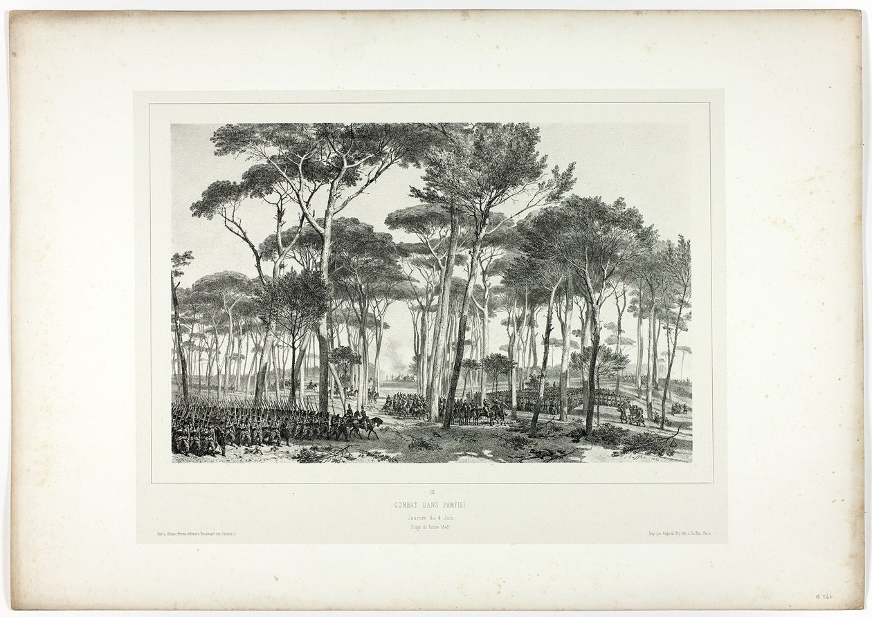 Kamp i Pamfili, fra Souvenirs of Italy: Rom Ekspedition af Denis Auguste Marie Raffet