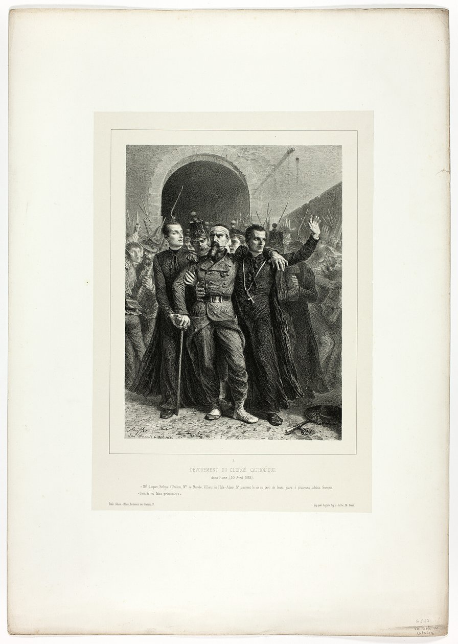 Devotion af det katolske præsteskab i Rom, 30. april 1849, fra Souvenirs d
