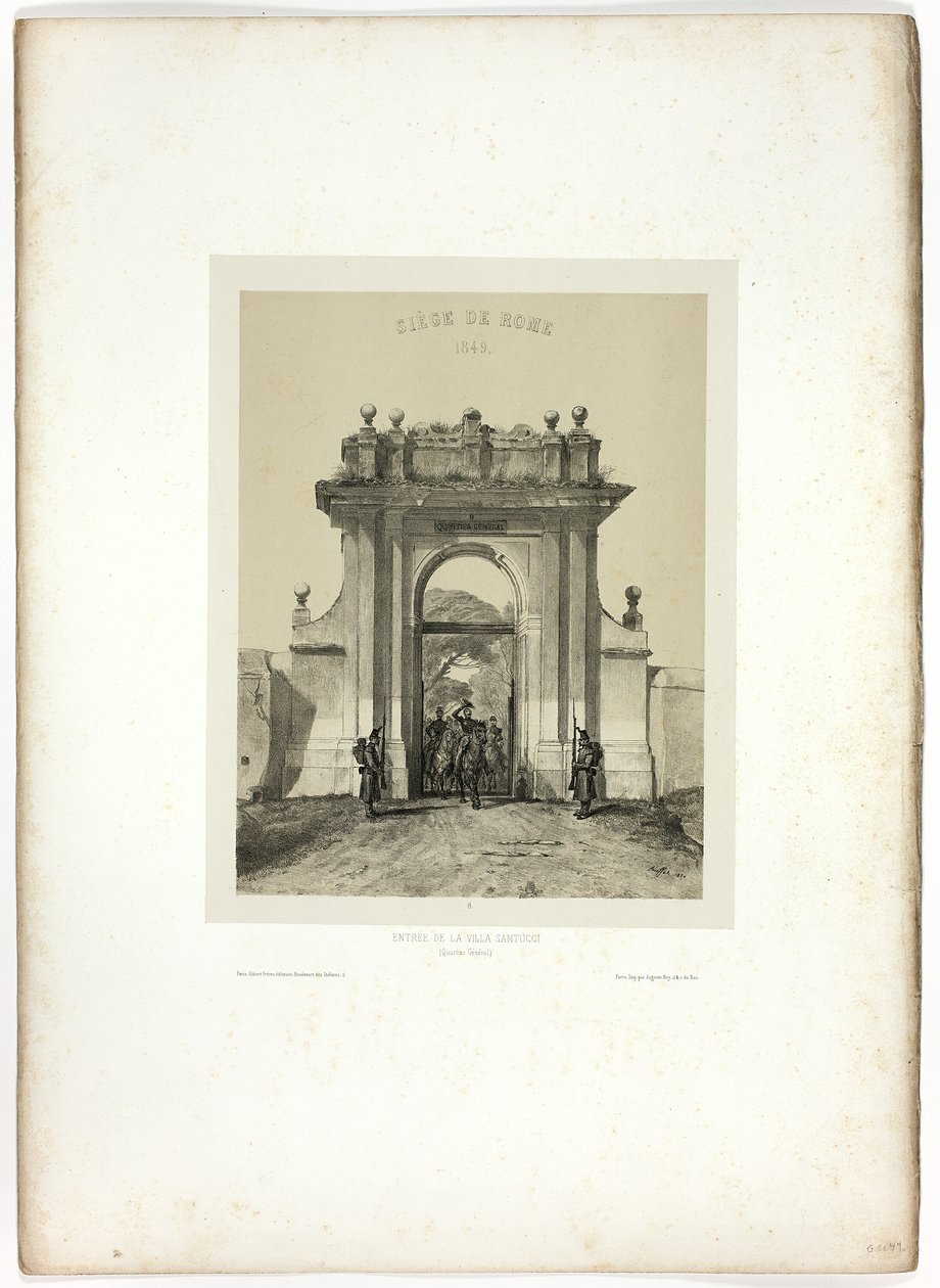 Ind i Villa Santucci, fra Souvenirs of Italy: Ekspedition fra Rom af Denis Auguste Marie Raffet