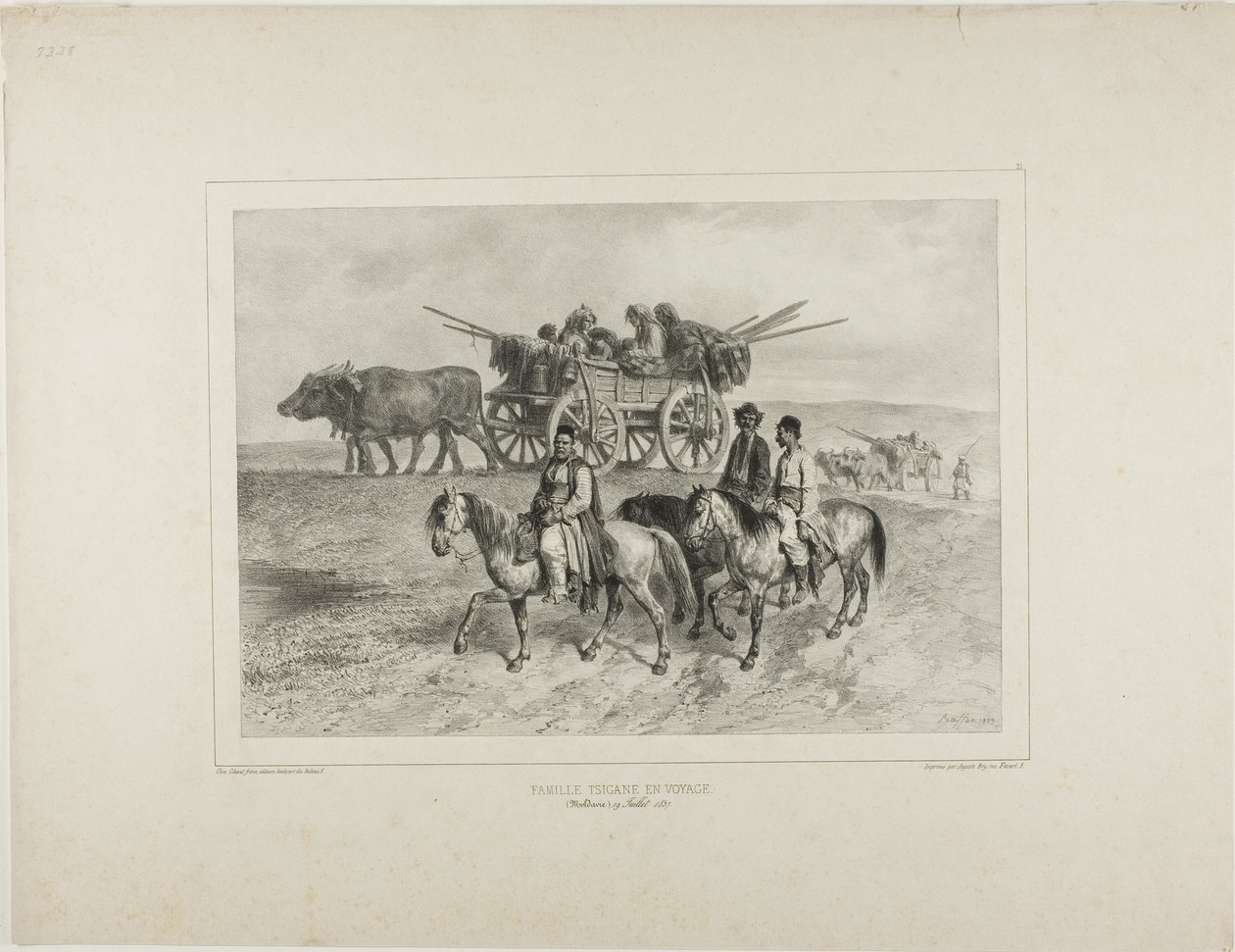 Familie af omrejsende ungarske sigøjnere, Moldavien, 19. juli 1837 af Denis Auguste Marie Raffet