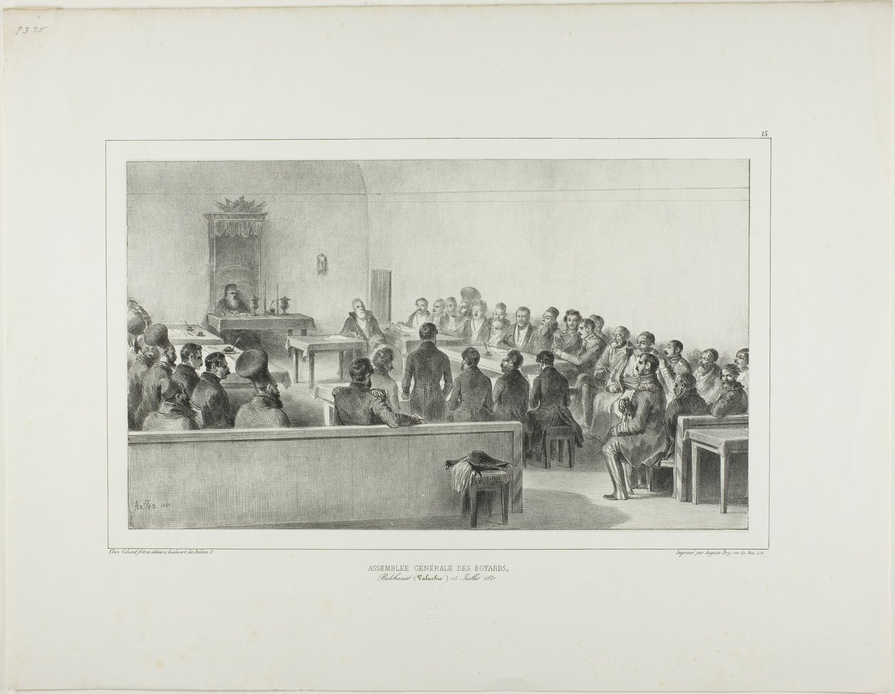 Boyardernes generalforsamling, Bukarest, Valakiet, 15. juli 1837 af Denis Auguste Marie Raffet