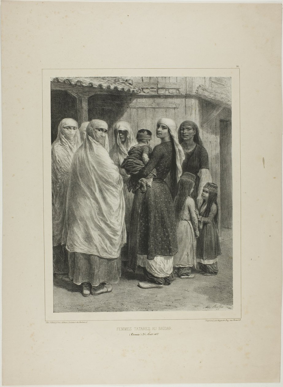 Tartarkvinder ved Baïdar, Krim, 26. august 1837 af Denis Auguste Marie Raffet