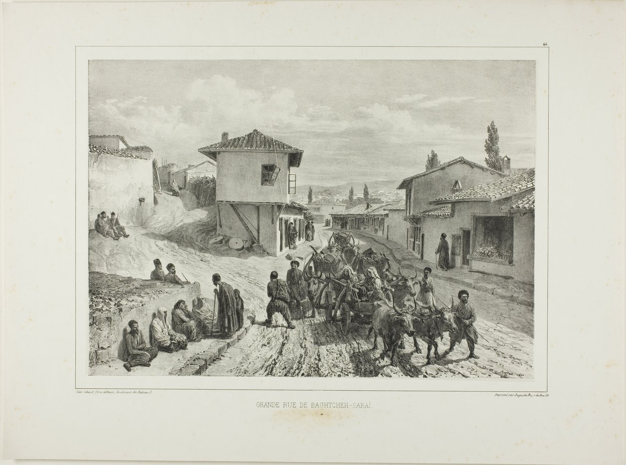 Hovedgaden i Baghtcheh-Saraï, Krim, 19. august 1837 af Denis Auguste Marie Raffet