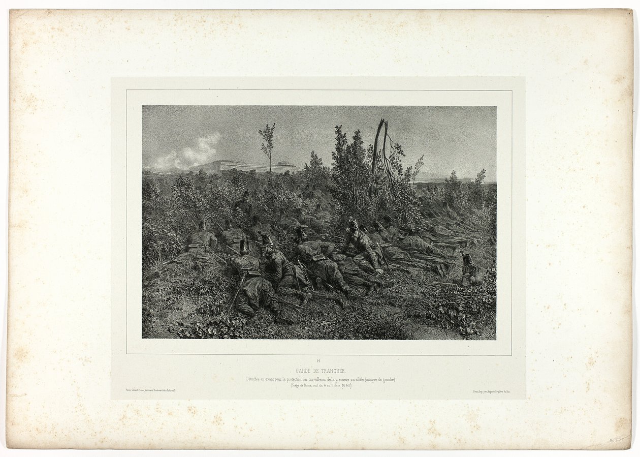 Skyttegravevagt, fra Souvenirs of Italy: Rome Expedition af Denis Auguste Marie Raffet