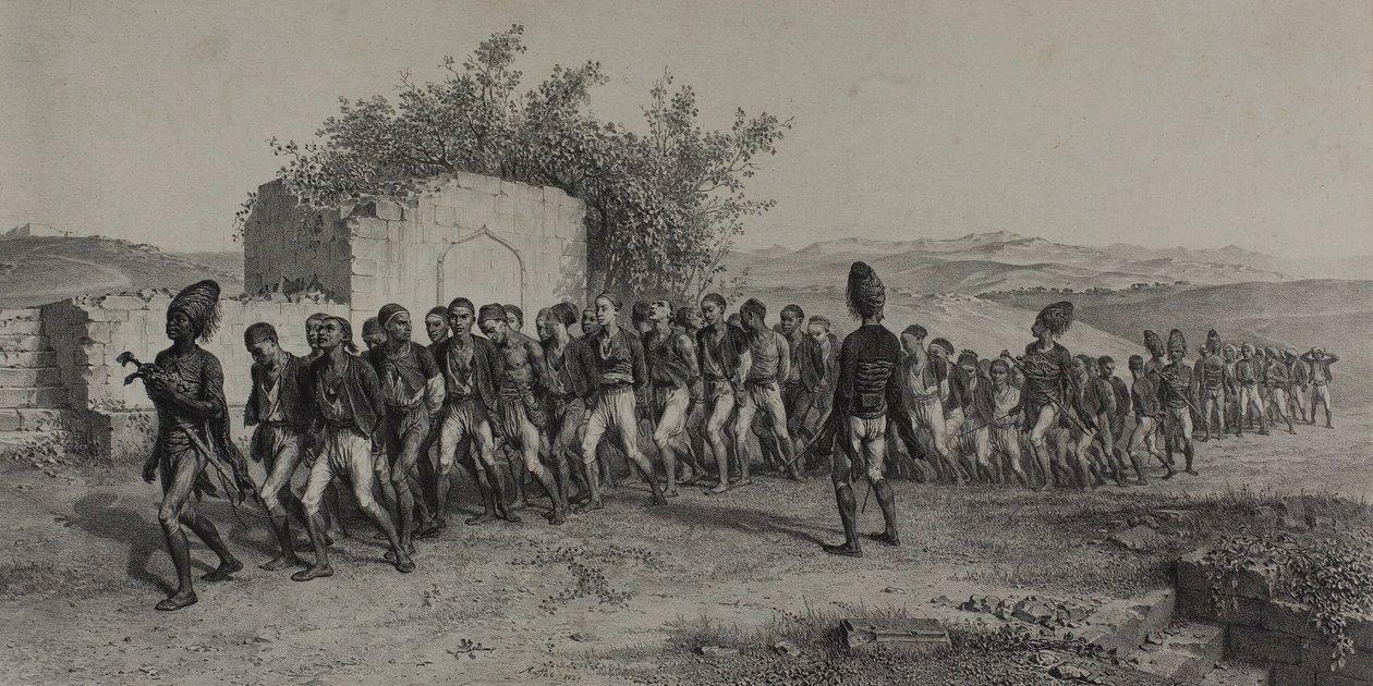 Tyrkiske rekrutter nær Smyrna, 10. november 1837 af Denis Auguste Marie Raffet