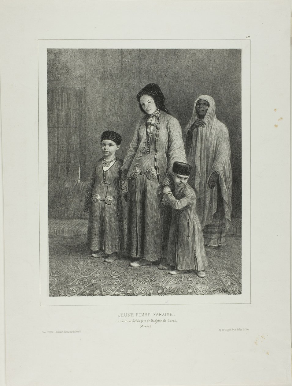 Ung karaïme-kvinde, Tchioufout-Galech nær Baghtcheh-Saraï, Krim af Denis Auguste Marie Raffet