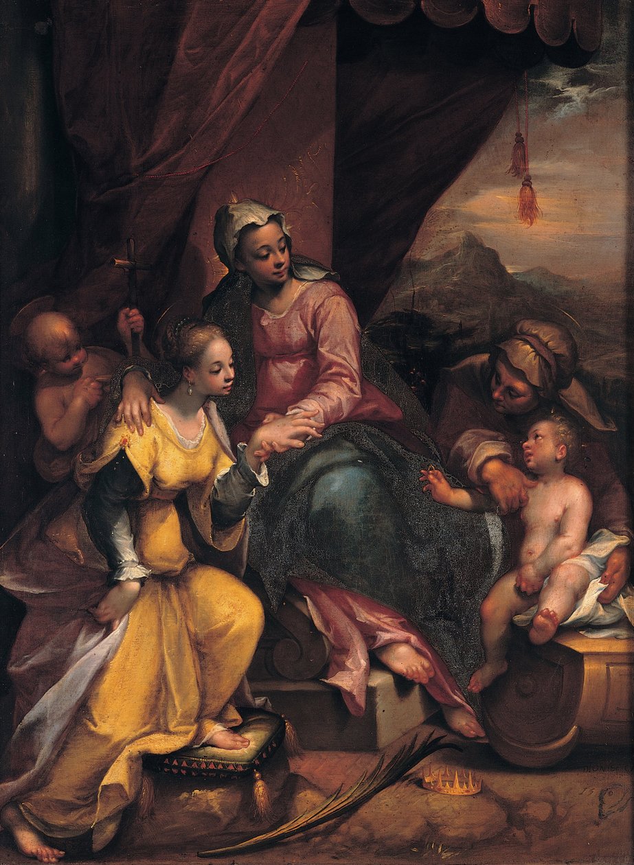 Saint Catherines mystiske ægteskab, 1590 af Denis Calvaert