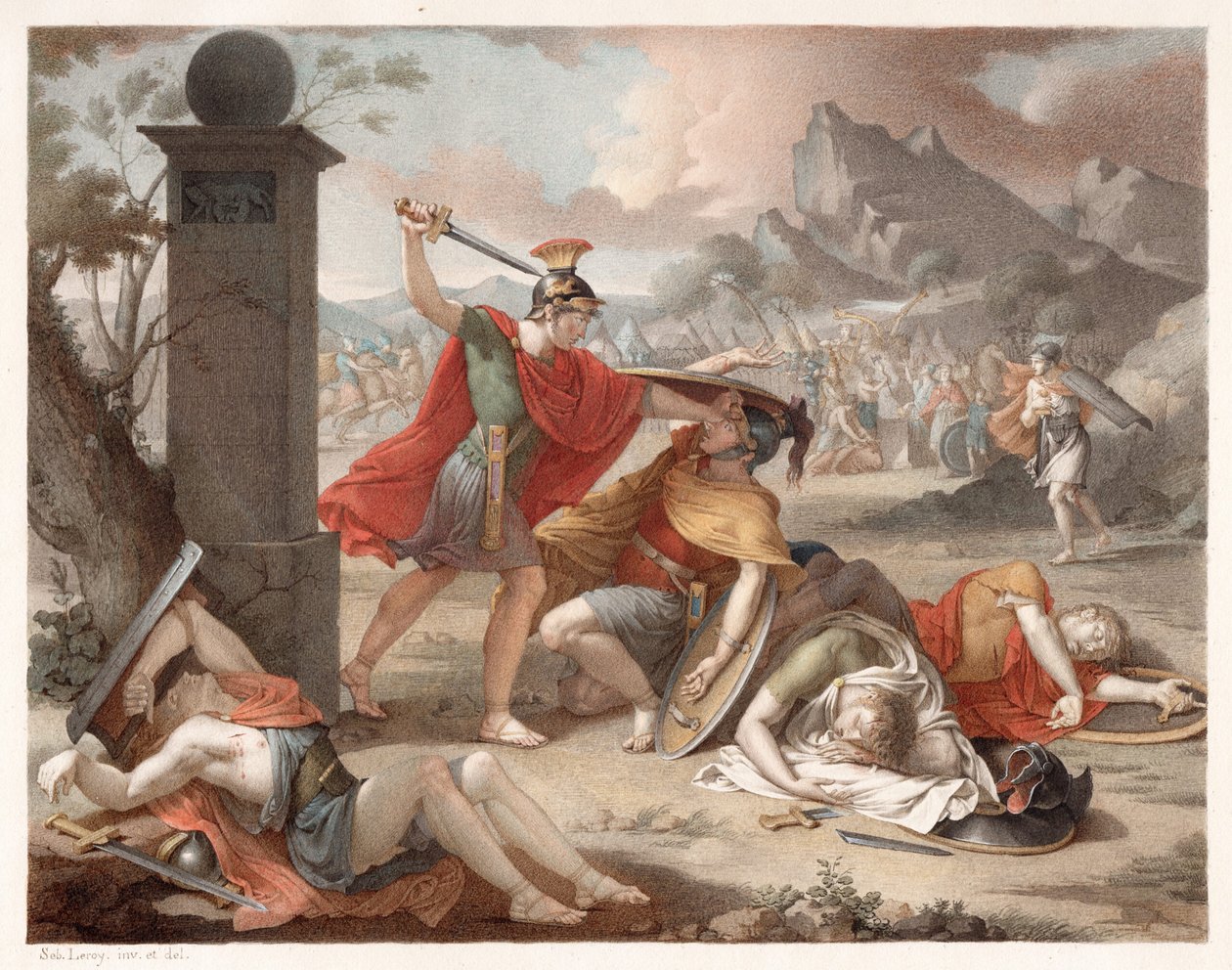 Denis-Sébastien Leroy - Slaget mellem Horatii og Curatii - 1798 af Denis Sebastien Leroy