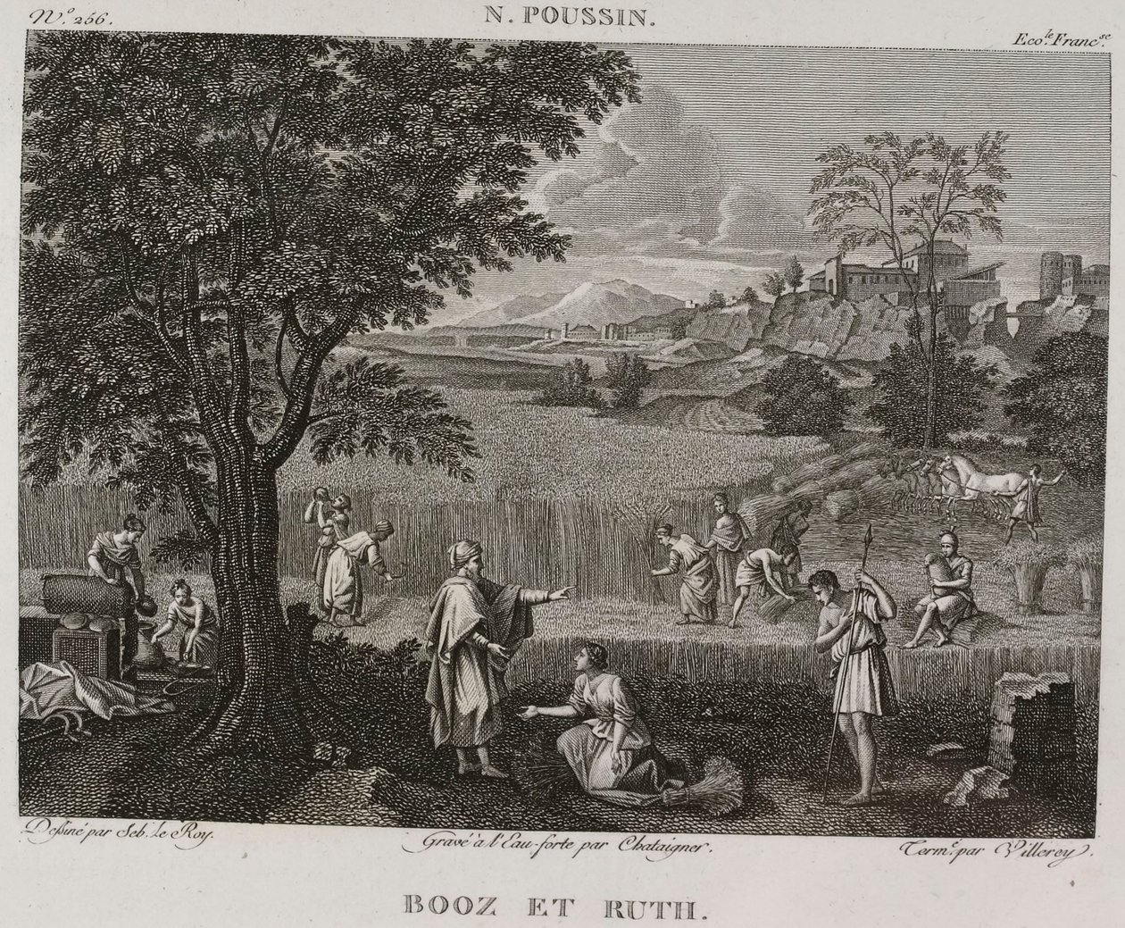 Denis-Sébastien Leroy, Antoine-Claude-François Villerey og Chataigner - Booz og Ruth, efter Nicolas Poussin - 1802-1815 af Denis Sebastien Leroy