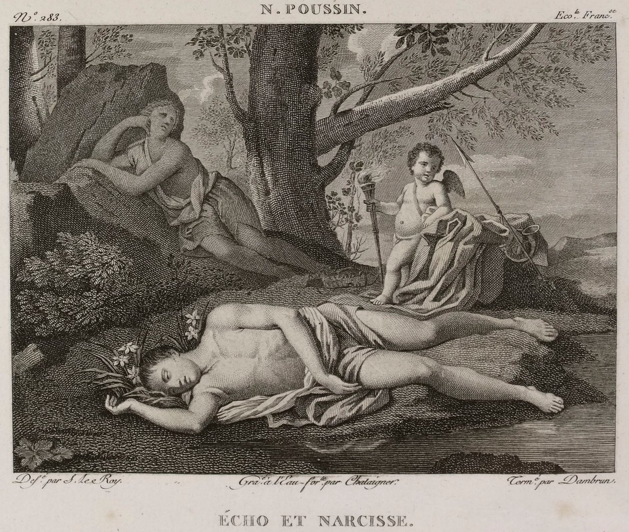 Denis-Sébastien Leroy, Chataigner og Dambrun - Echo og Narcissus, efter Nicolas Poussin - 1802-1815 af Denis Sebastien Leroy