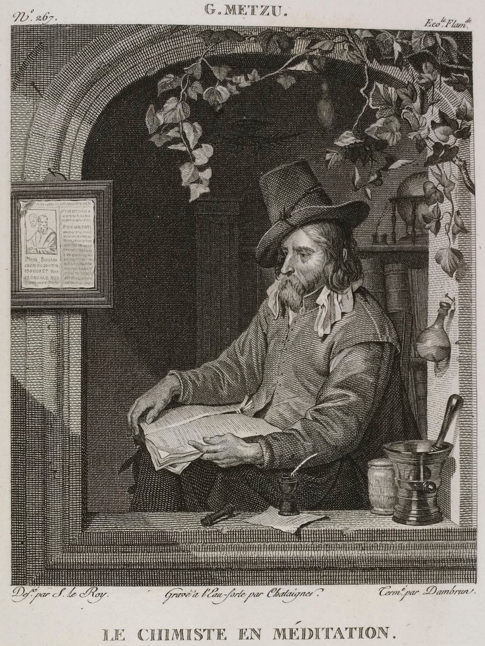 Denis-Sébastien Leroy, Chataigner og Dambrun - Kemikeren i meditation, efter Gabriel Metsu - 1802-1815 af Denis Sebastien Leroy