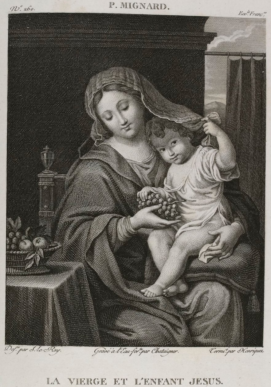 Denis-Sébastien Leroy, Chataigner og Henriquez - Jomfruen og Jesusbarnet, efter Pierre Mignard - 1802-1815 af Denis Sebastien Leroy