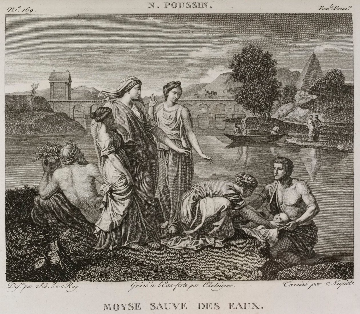 Denis-Sébastien Leroy, Chataigner og Niquet - Moses reddet fra vandet, efter Nicolas Poussin - 1802-1815 af Denis Sebastien Leroy