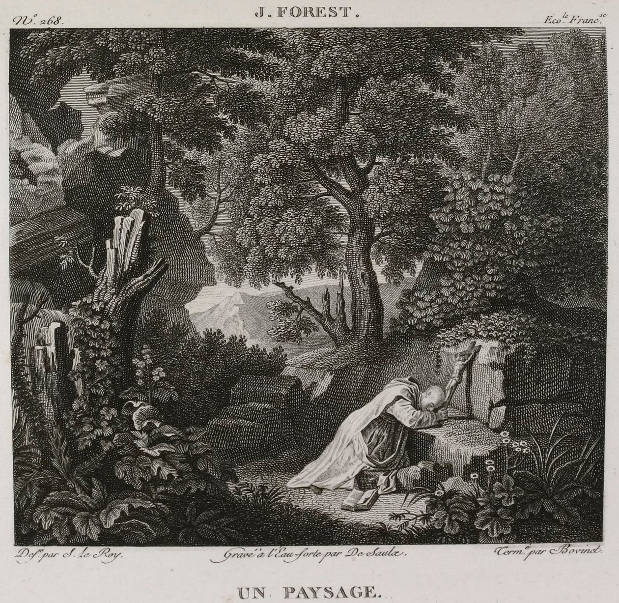 Denis-Sébastien Leroy, De Saulx et Bovinet - Et landskab, efter Jean-Baptiste Forest - 1802-1815 af Denis Sebastien Leroy