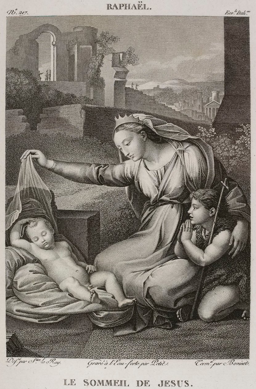 Denis-Sébastien Leroy, Petit og Bovinet - Jesu søvn, efter Raphael - 1802-1815 af Denis Sebastien Leroy