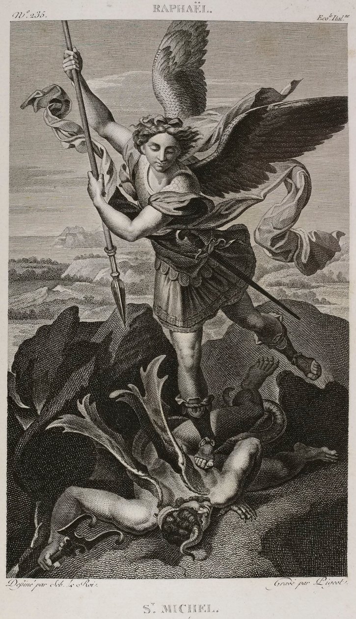 Denis-Sébastien Leroy et Pigeot - Saint Michel, efter Raphael - 1802-1815 af Denis Sebastien Leroy