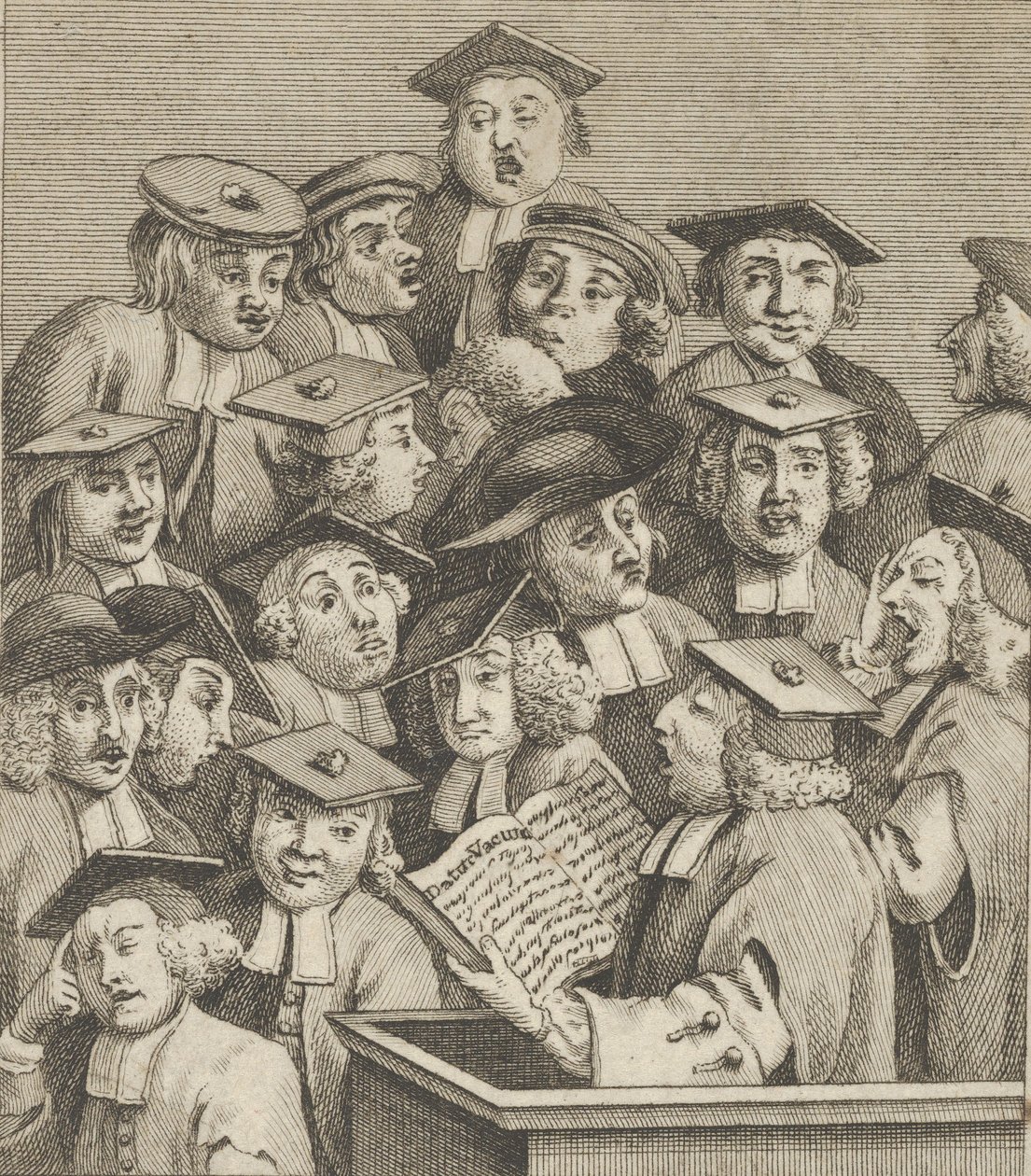 Forskere ved et foredrag, ca. 1800. af Dent