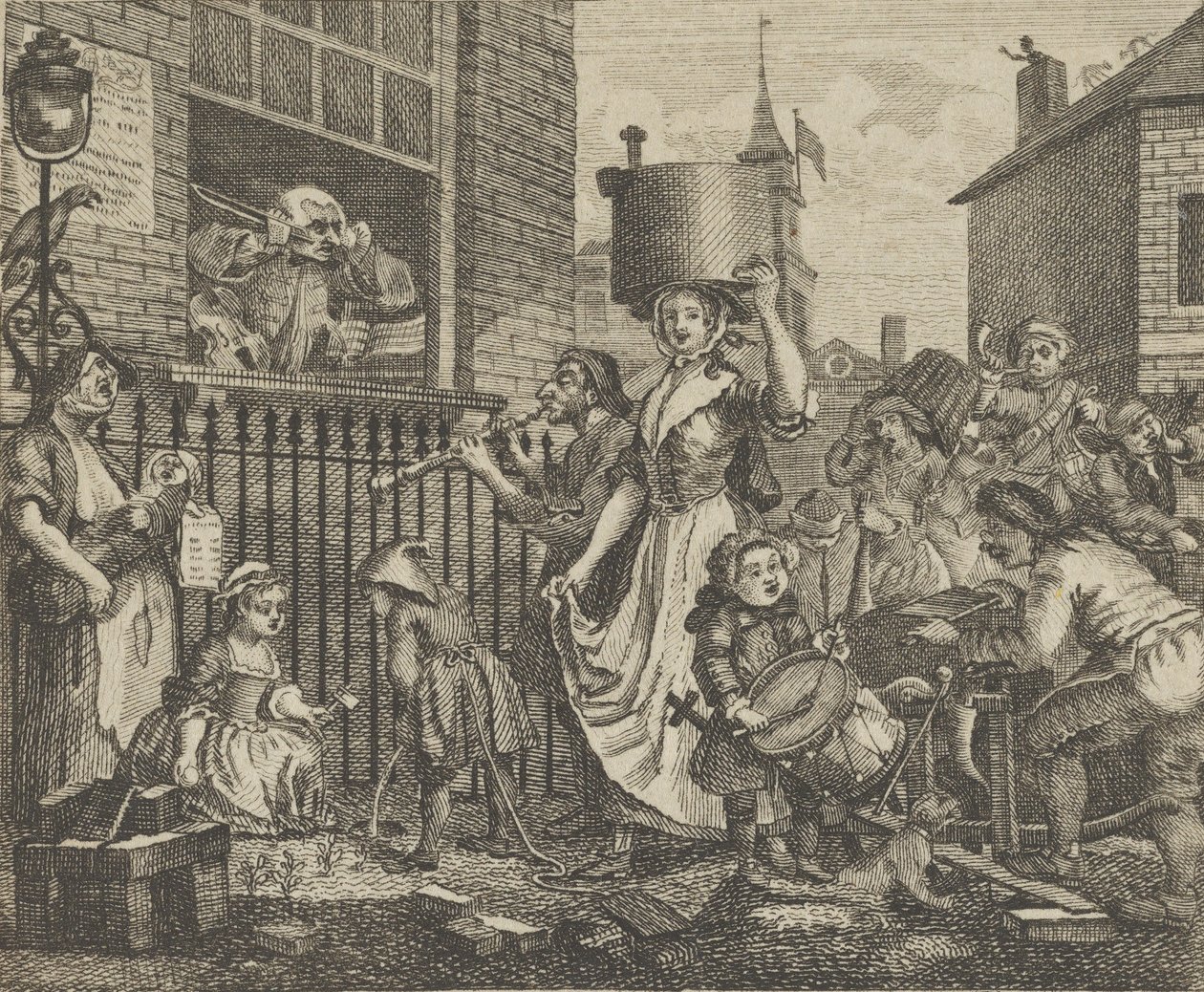 Den rasende musiker, ca. 1800. af Dent