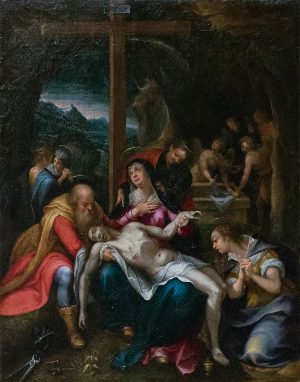 Kristi klagesang, ca. 1595-1600 (olie på lærred) af Denys Calvaert or Calvart
