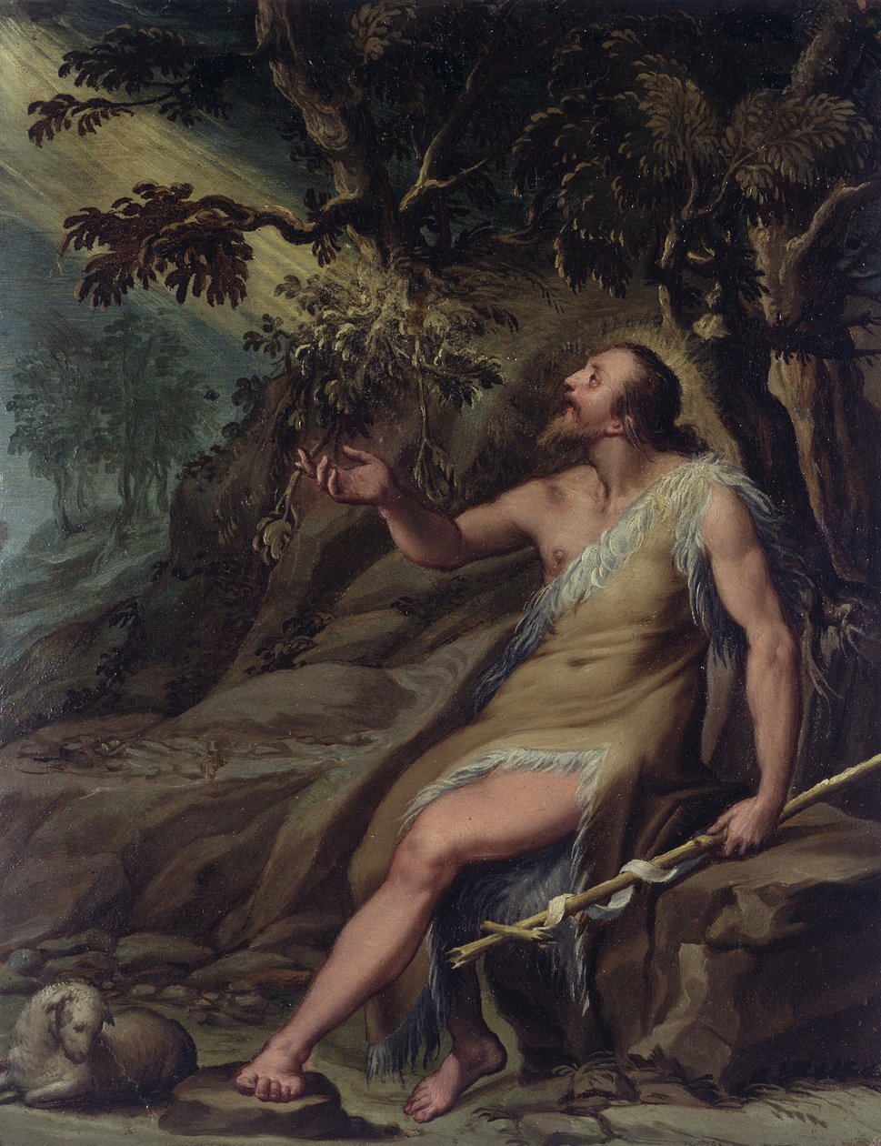 Johannes Døberen i ørkenen af Denys Calvaert or Calvart