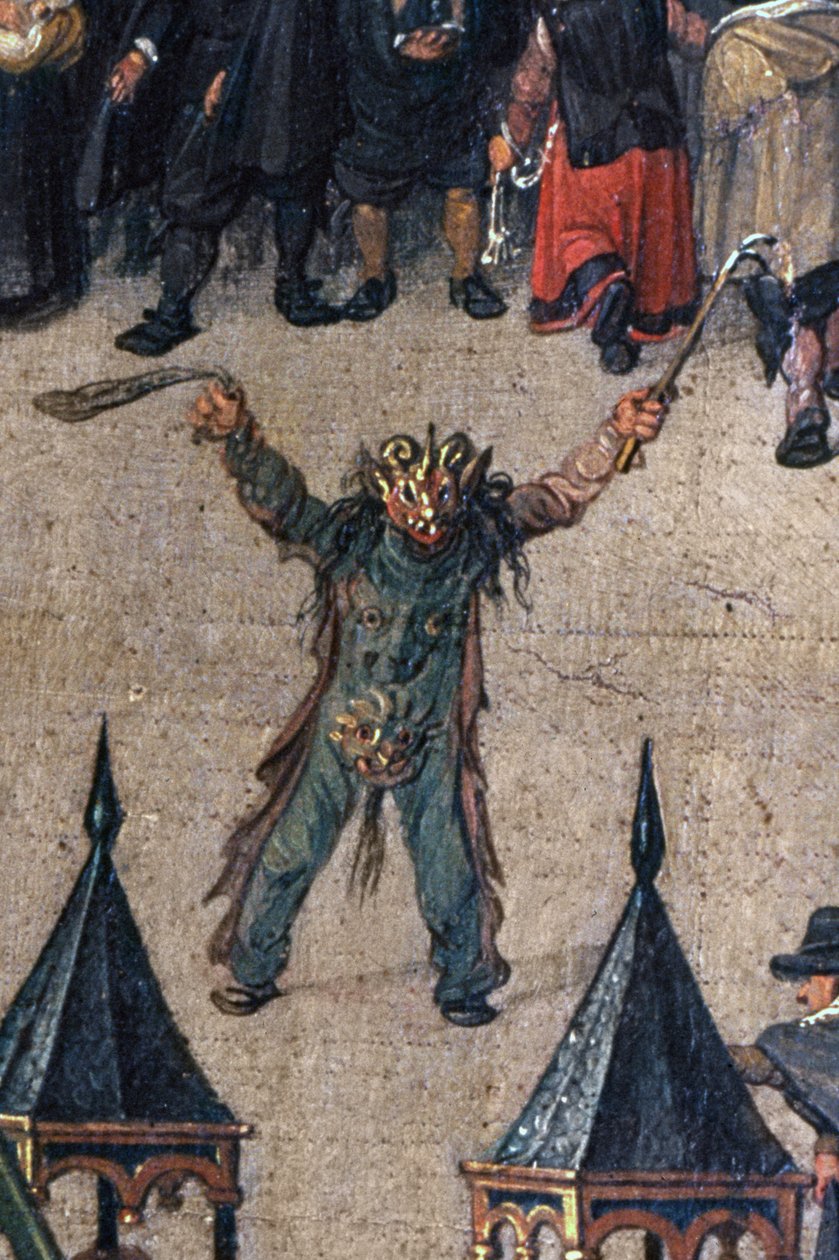 Ærkehertuginde Isabellas triumf i Ommeganck i Bruxelles den 31. maj 1615, detalje af en figur i et djævelkostume, 1615 (detalje af 75629) af Denys van Alsloot