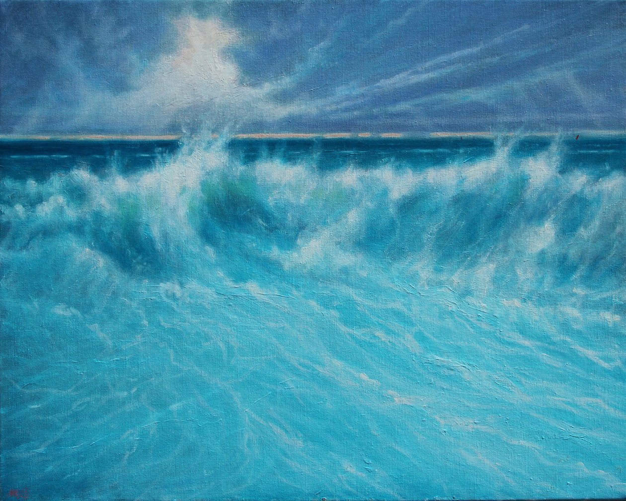 Atlantic Shore, 2019 (Olie on Canvas) af Derek Hare