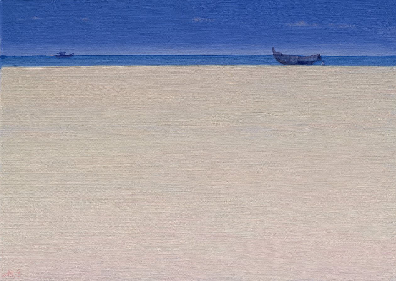Fiskerbåde ved Puvar, Kerala af Derek Hare