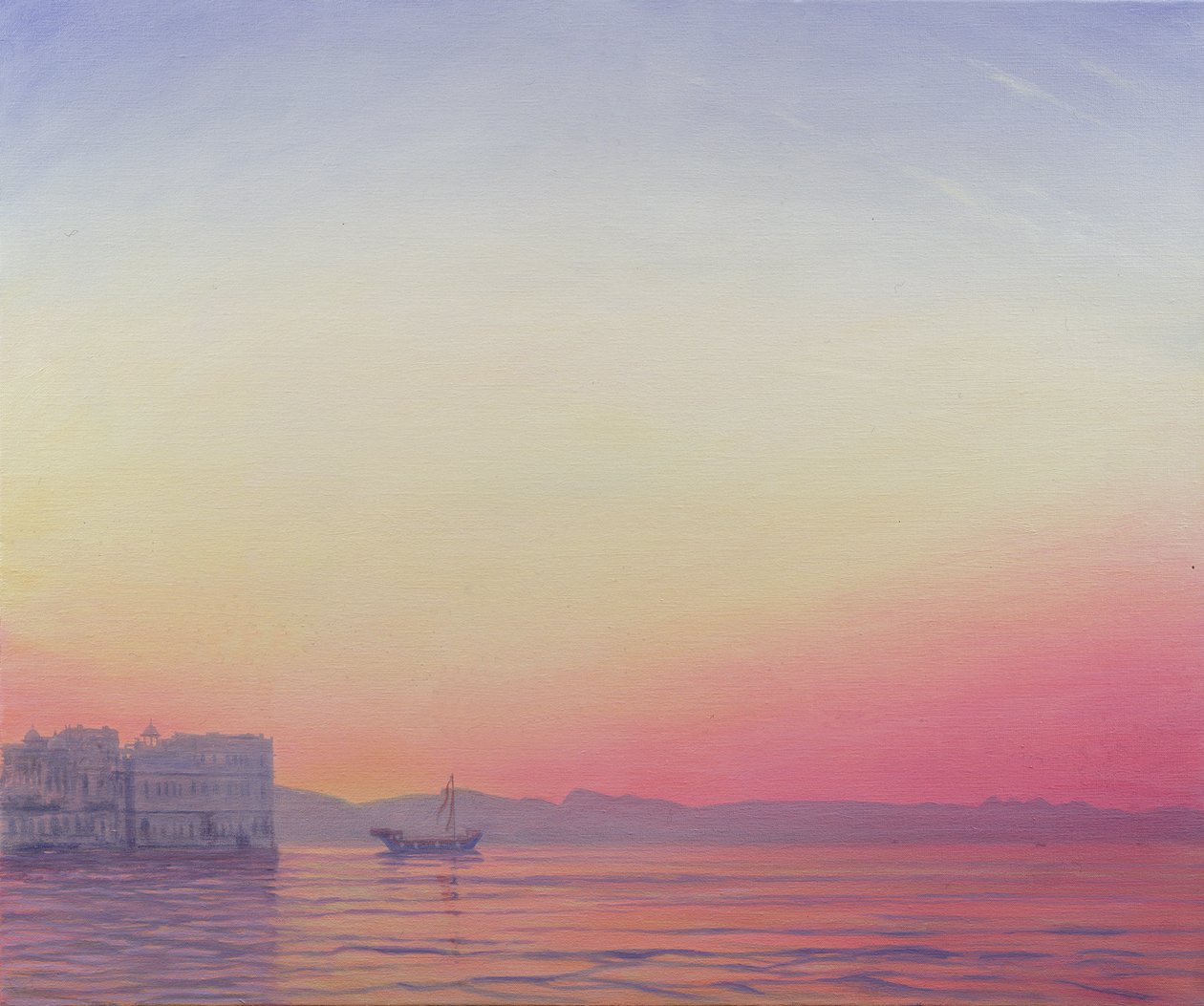 Solnedgang ved Lake Palace, Udaipur af Derek Hare