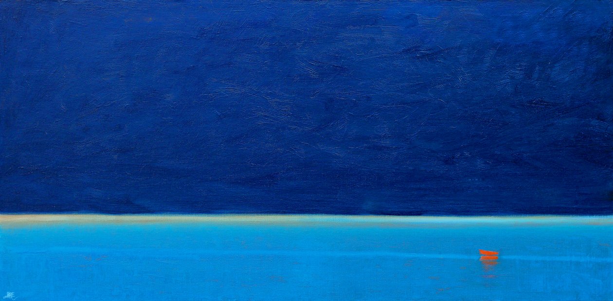 The Red Boat, 2012 (Olie on Canvas) af Derek Hare