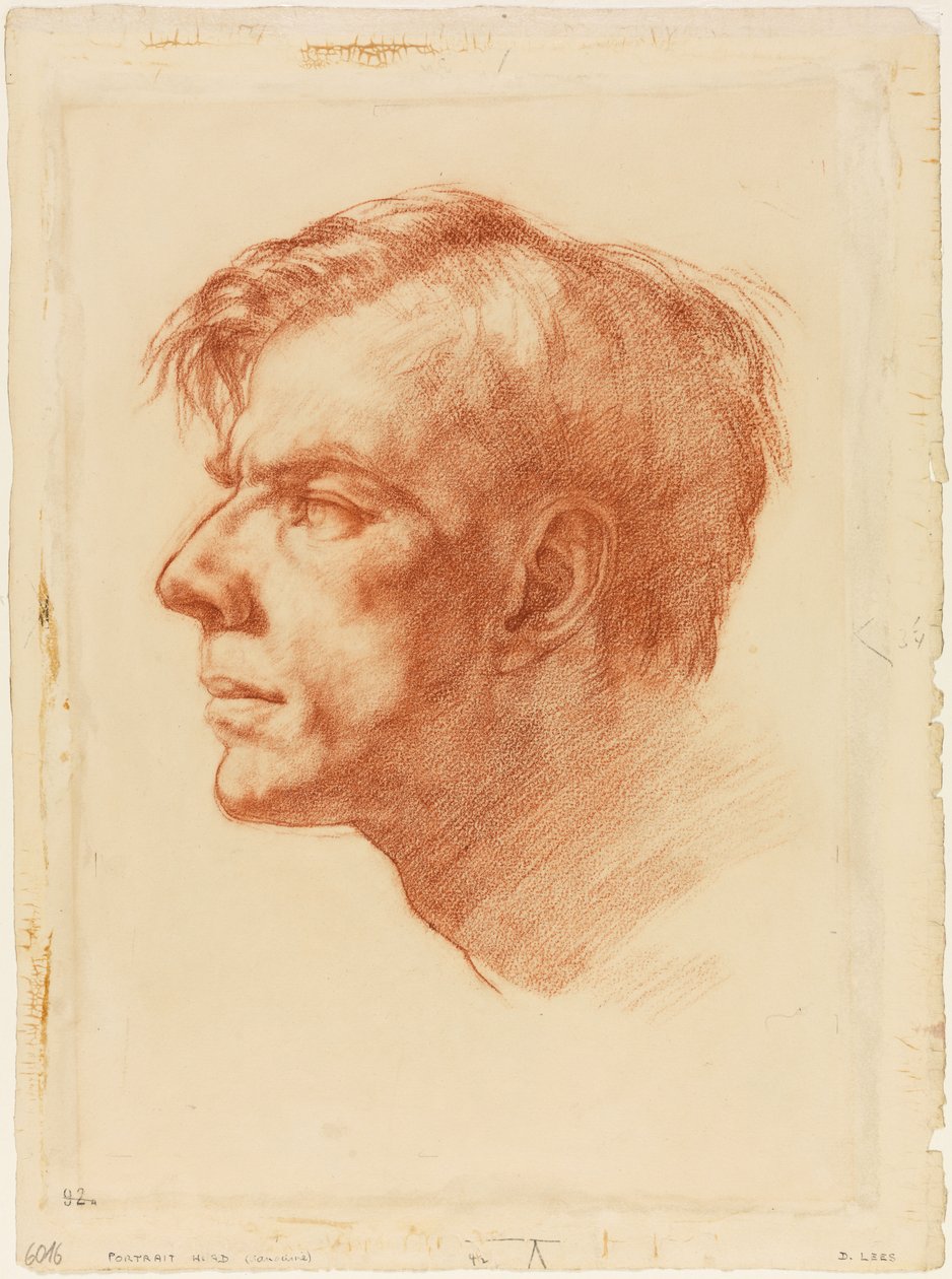 Portræt af John Fothergill, ca. 1907 (sanguine på papir) af Derwent Lees