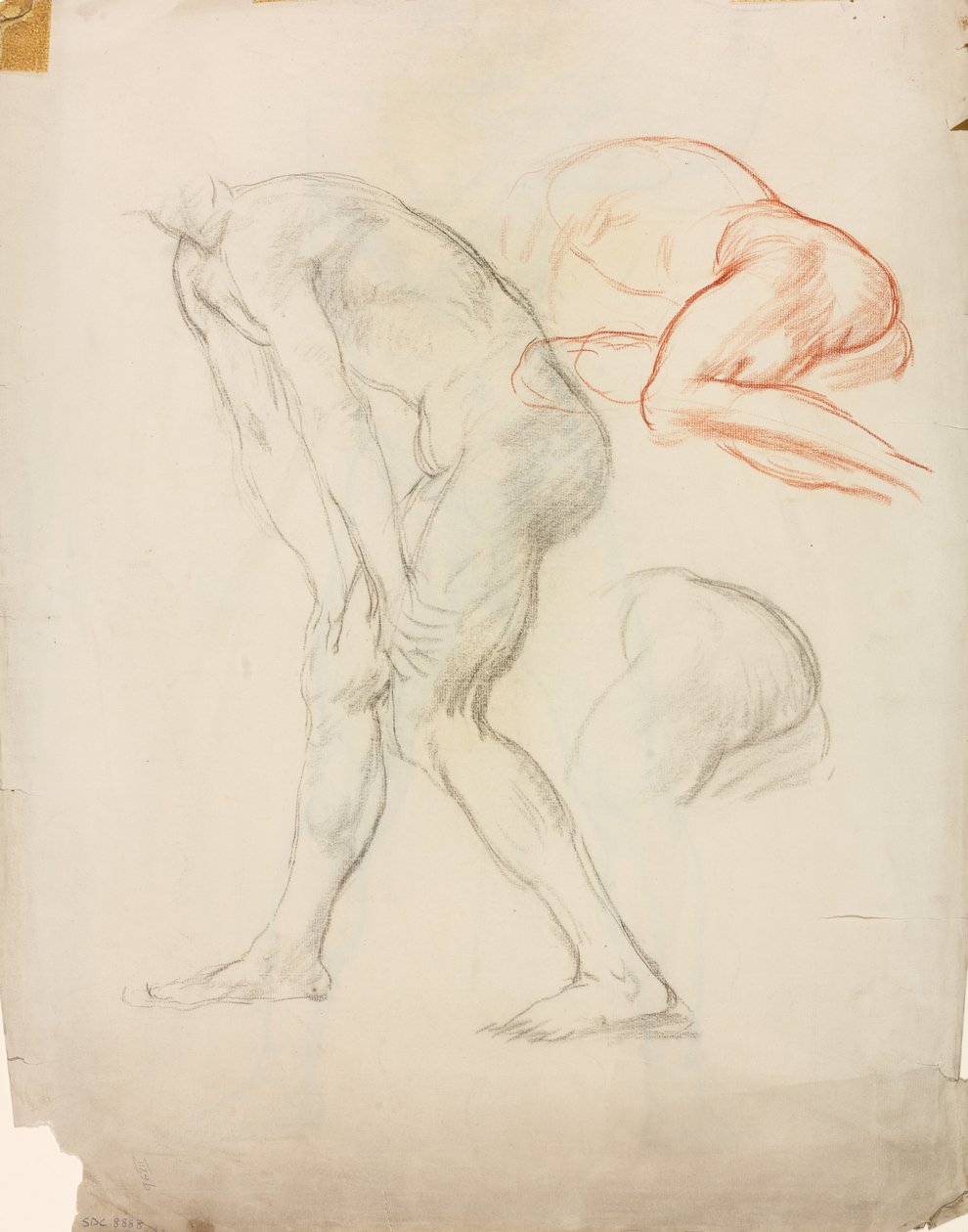 Studier af en hugsiddende figur af Derwent Lees