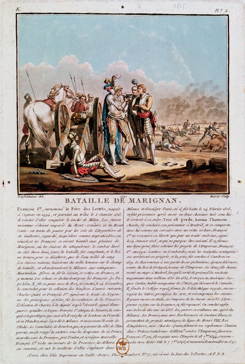 Afsnit af slaget ved Marignan, 14. september 1515, 1790 af Desfontaines