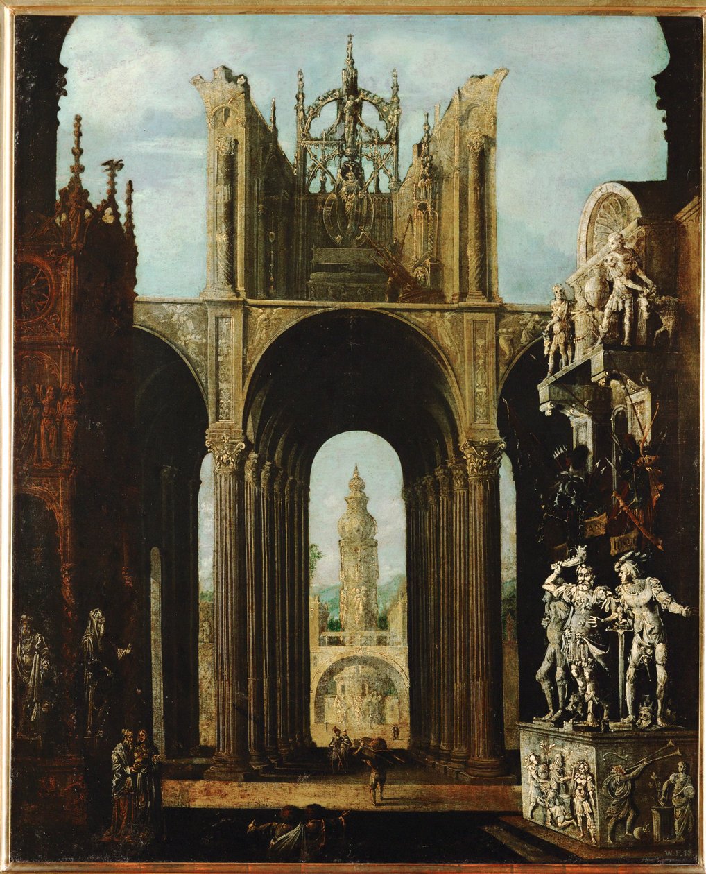 Imaginær arkitektur (olie på lærred) af Desiderio Monsu