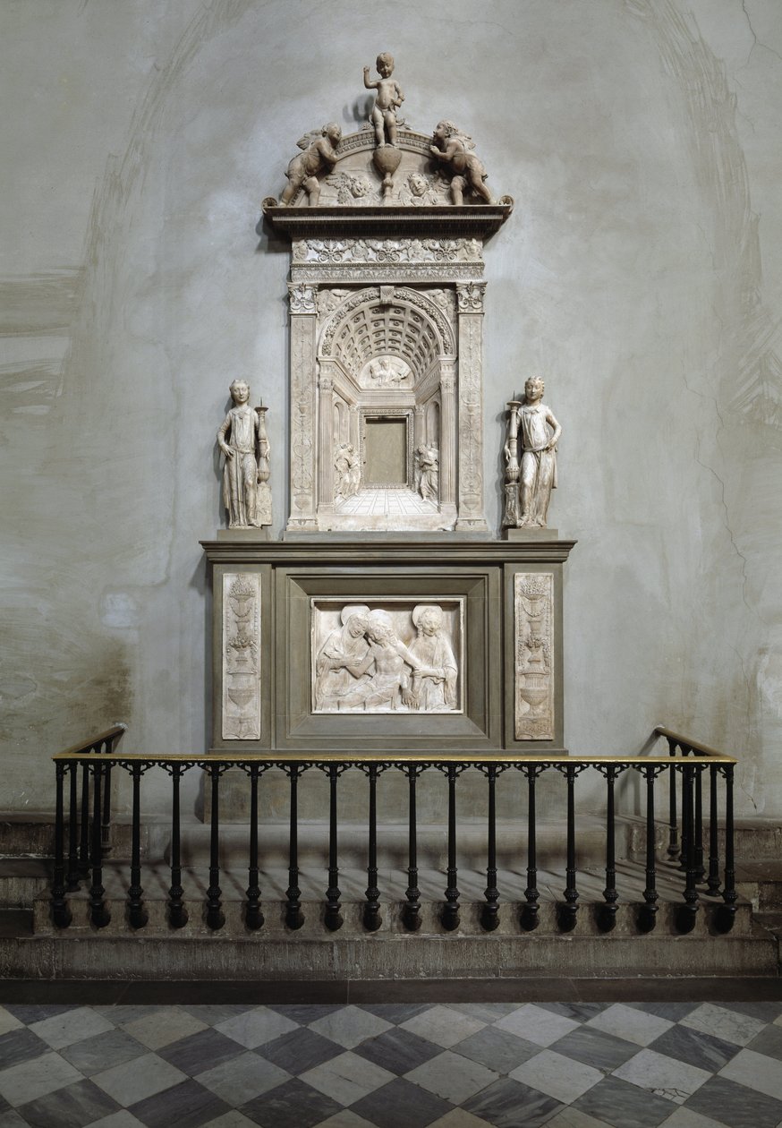 Marmor Tabernacle af Desiderio da Settignano (ca. 1430-1464) (Nadverens alter, marmor tabernakel) 1461 Firenze, San Lorenzo kirken (kirken Sankt Laurentius) Italien af Desiderio da Settignano
