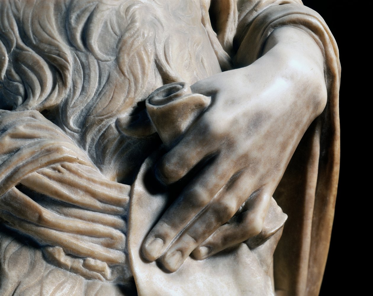 Unge St. Johannes Døberen, detalje af Desiderio da Settignano