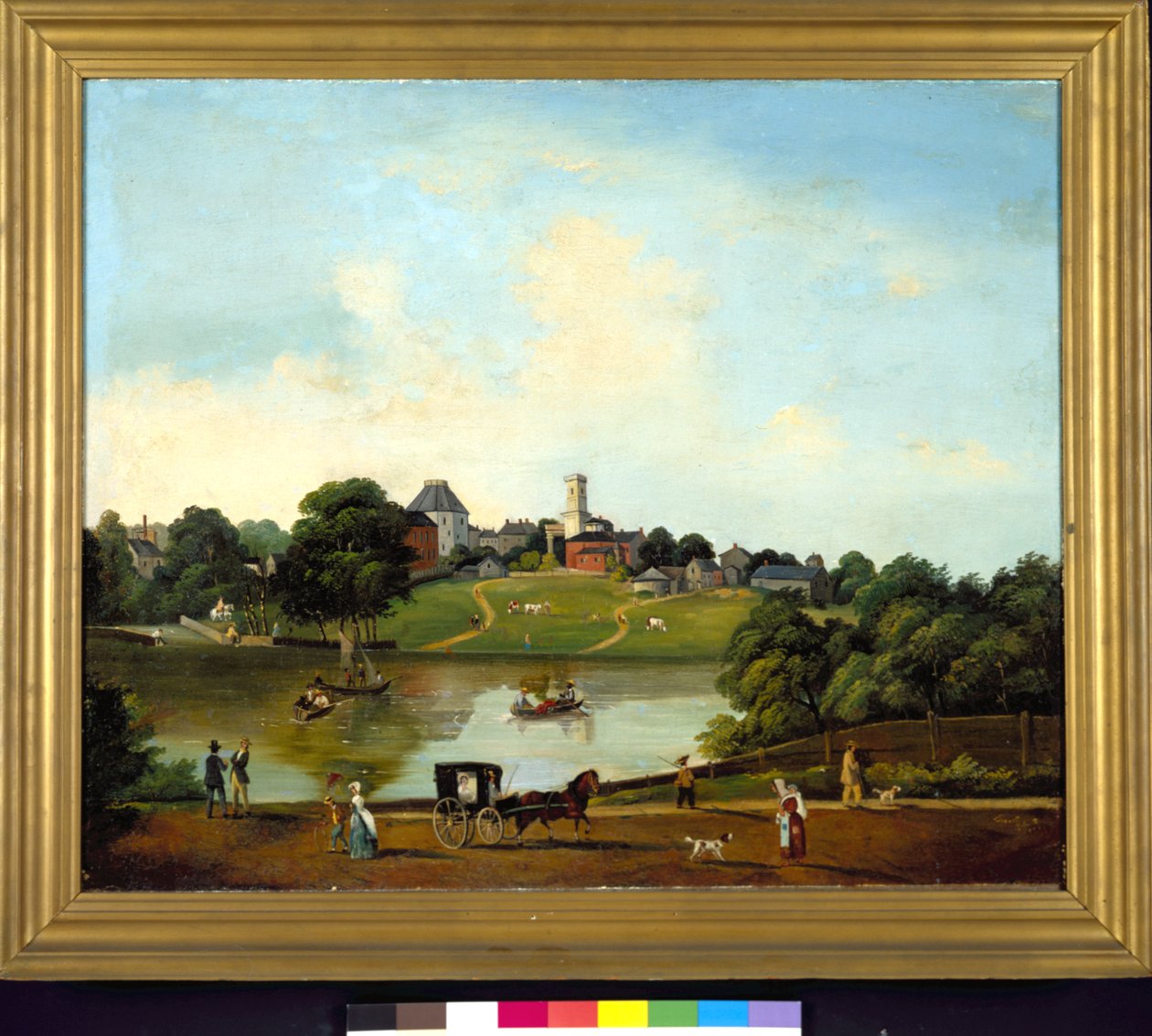 En af tre udsigter over Chouteaus dam, St. Louis, af den omrejsende franske kunstner Desire Barbier af Desire Barbier
