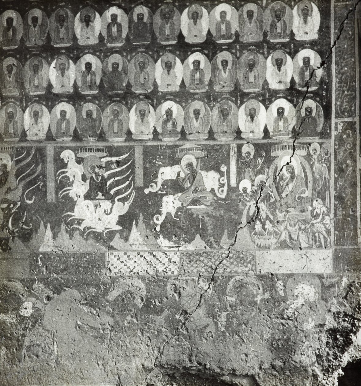 Lady Sumatis tusinde buddhaer og nidāna, hule 275, nordvæg, Dunhuang-hulerne, Kina, foto 1275/1 (86) af Desmond Parsons