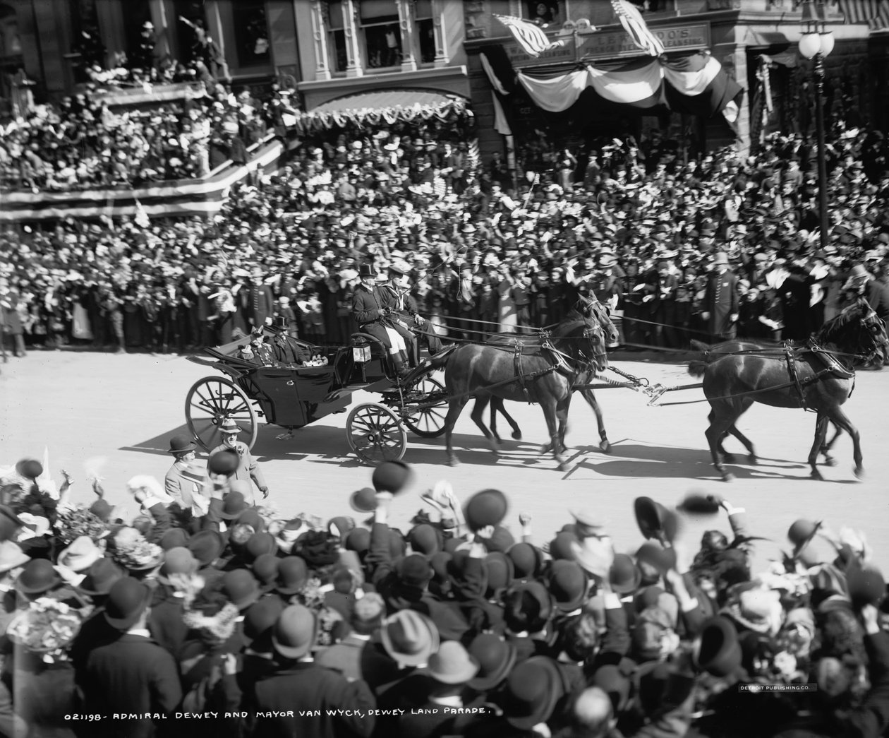 Admiral Dewey og borgmester Van Wyck, Dewey Land Parade, den 30. september 1899 af Detroit Publishing Co.