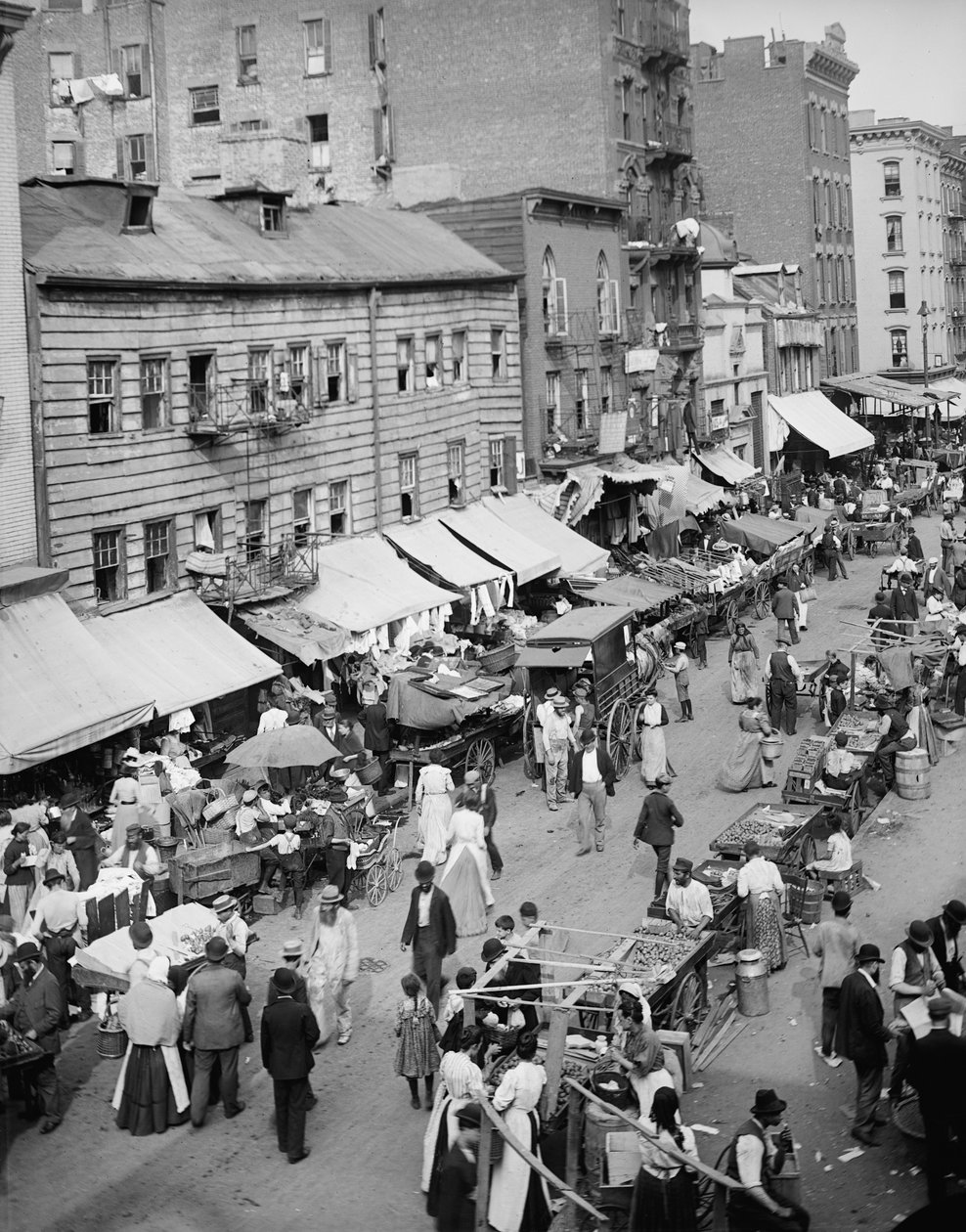 Jødisk marked på East Side, New York, N.Y., ca. 1890-1901 af Detroit Publishing Co.