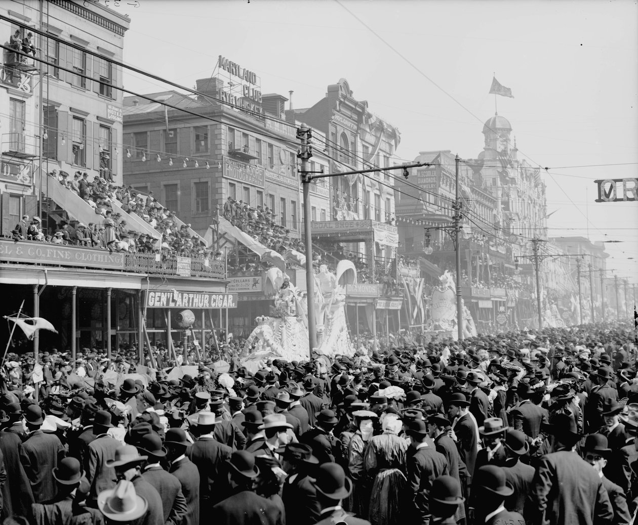 New Orleans, Louisiana, Mardi Gras Day, den røde fest, ca. 1890-1910 af Detroit Publishing Co.