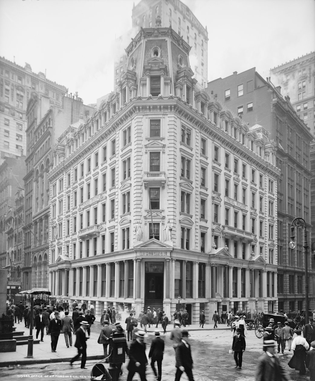 Kontoret for J.P. Morgan und Co., New York, ca. 1900-06 af Detroit Publishing Co.