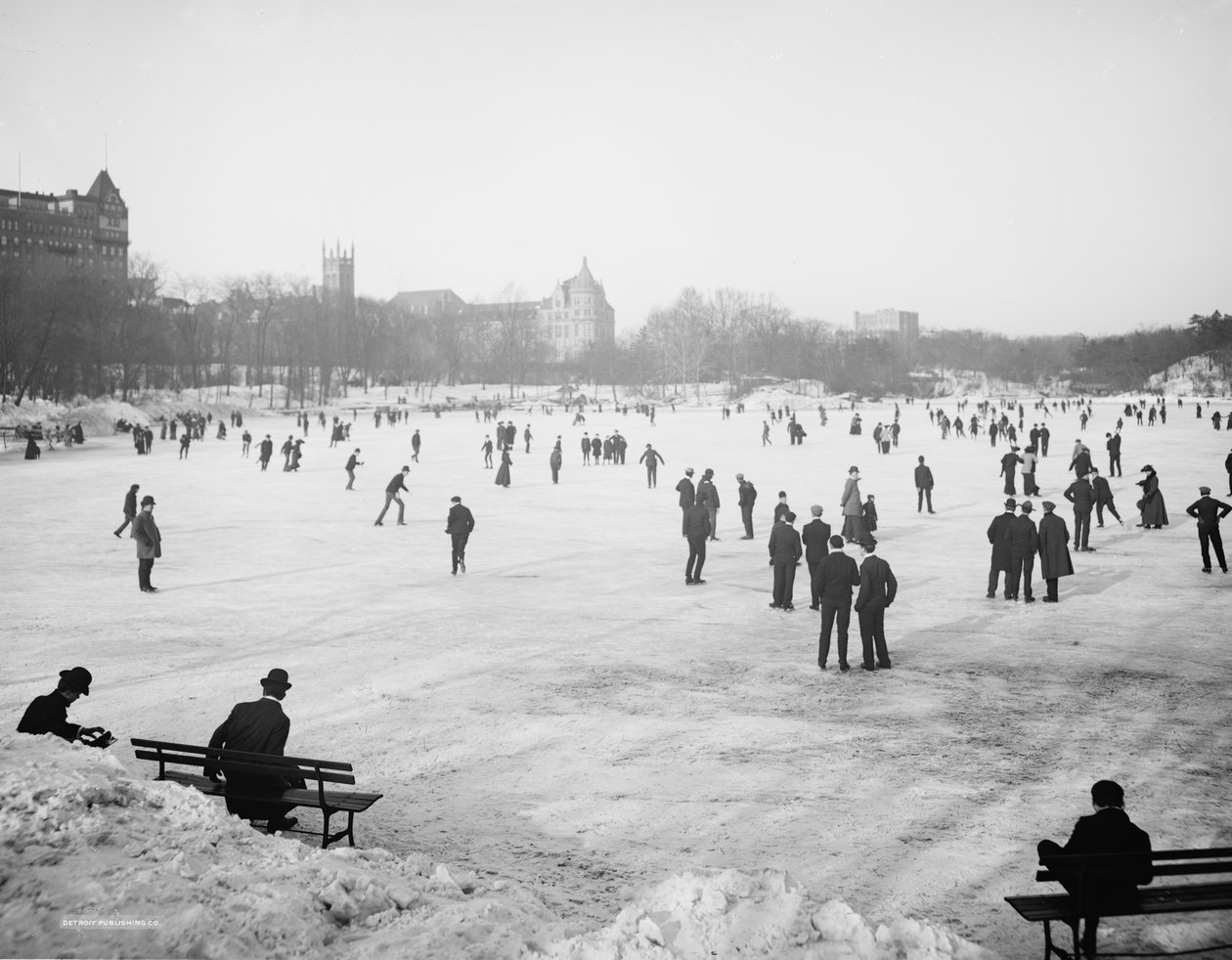 Skøjteløb i Central Park, New York, ca. 1900-06 af Detroit Publishing Co.