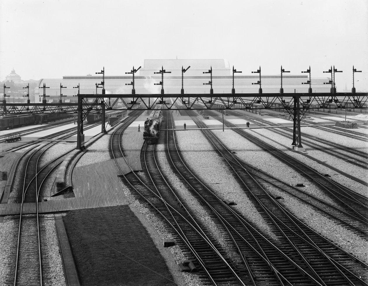 Switch yards, Union Station, Washington, D.C., ca. 1907-10 af Detroit Publishing Co.