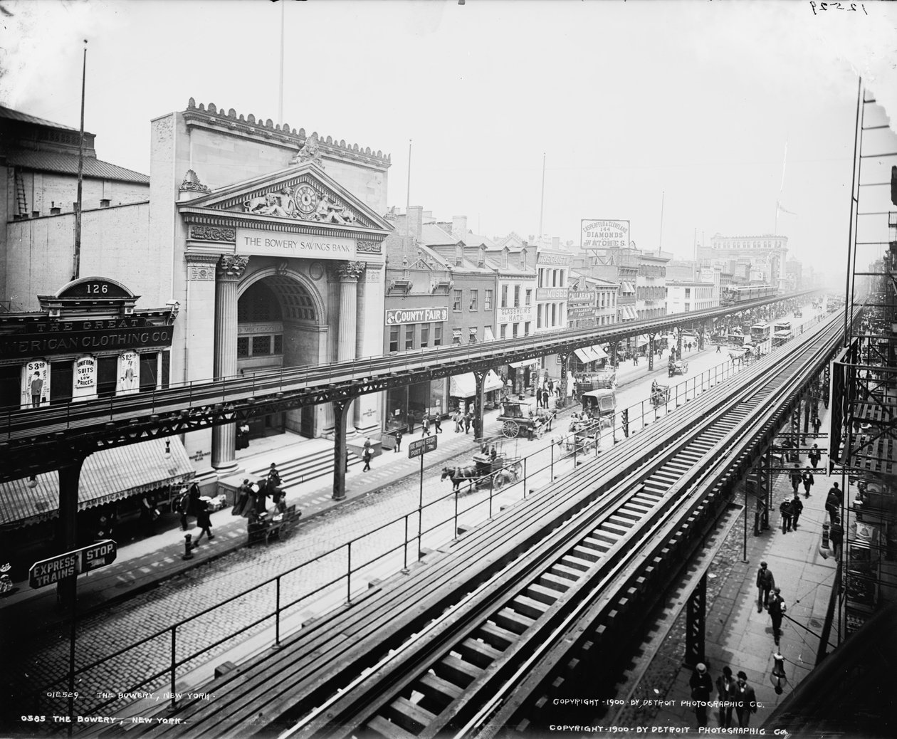 The Bowery, New York, ca. 1900 af Detroit Publishing Co.