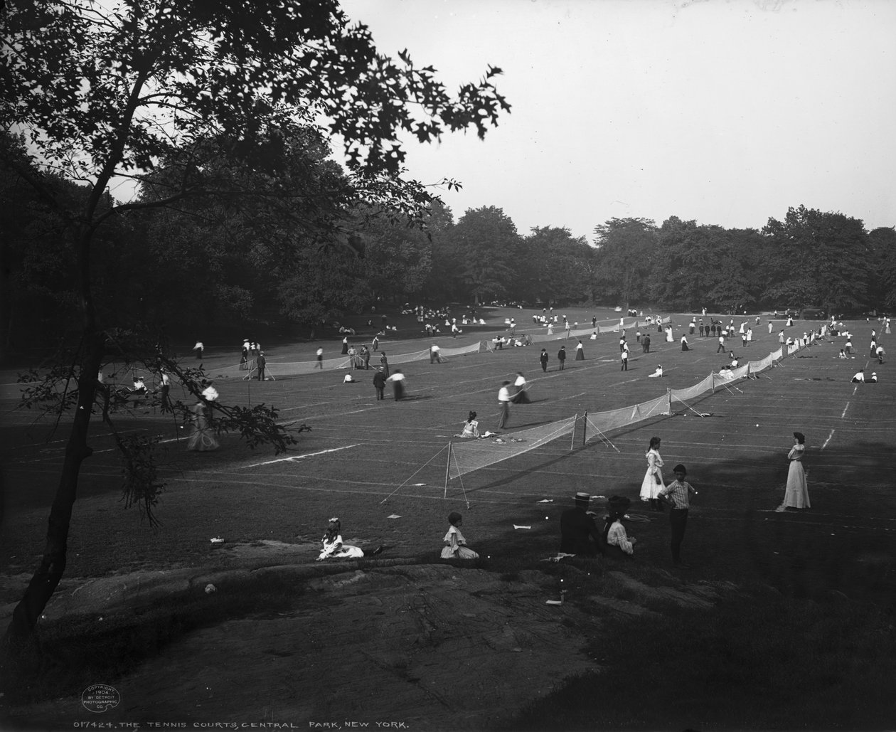 Tennisbanerne, Central Park, New York, ca. 1904 af Detroit Publishing Co.