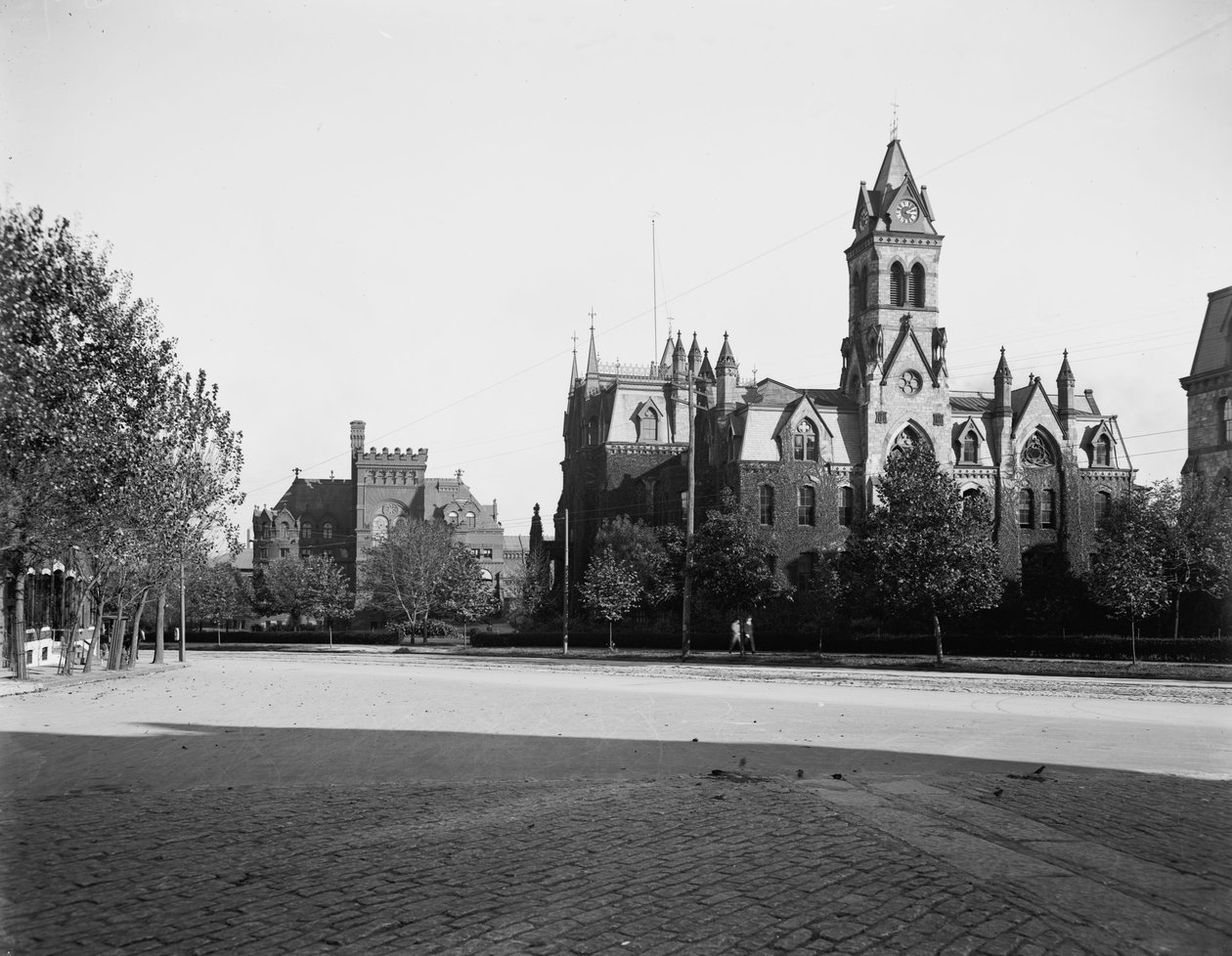 University of Pennsylvania, hovedbygning og bibliotek, Philadelphia, Pennsylvania, ca. 1900 af Detroit Publishing Co.