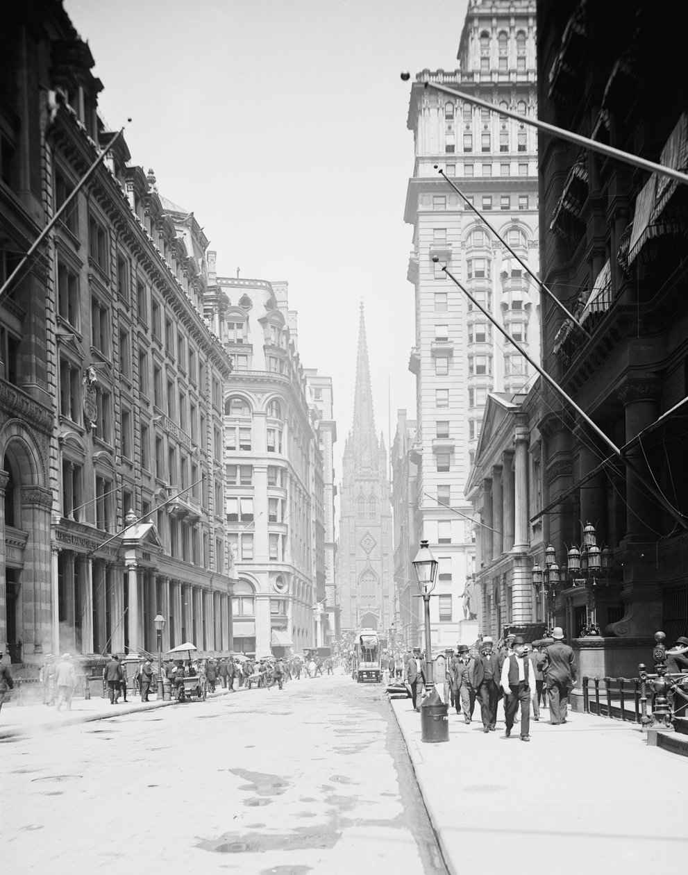 Wall St. og Trinity Church, New York, New York, N.Y., 1903 af Detroit Publishing Co.