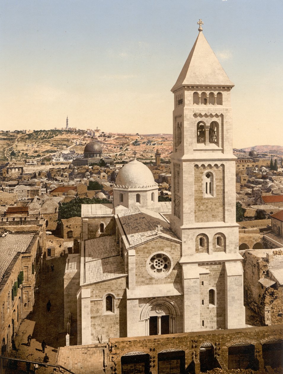 Frelserens kirke, Jerusalem, Det Hellige Land, ca. 1890-c. 1900 (fotokromtryk) af Detroit Photographic Co.