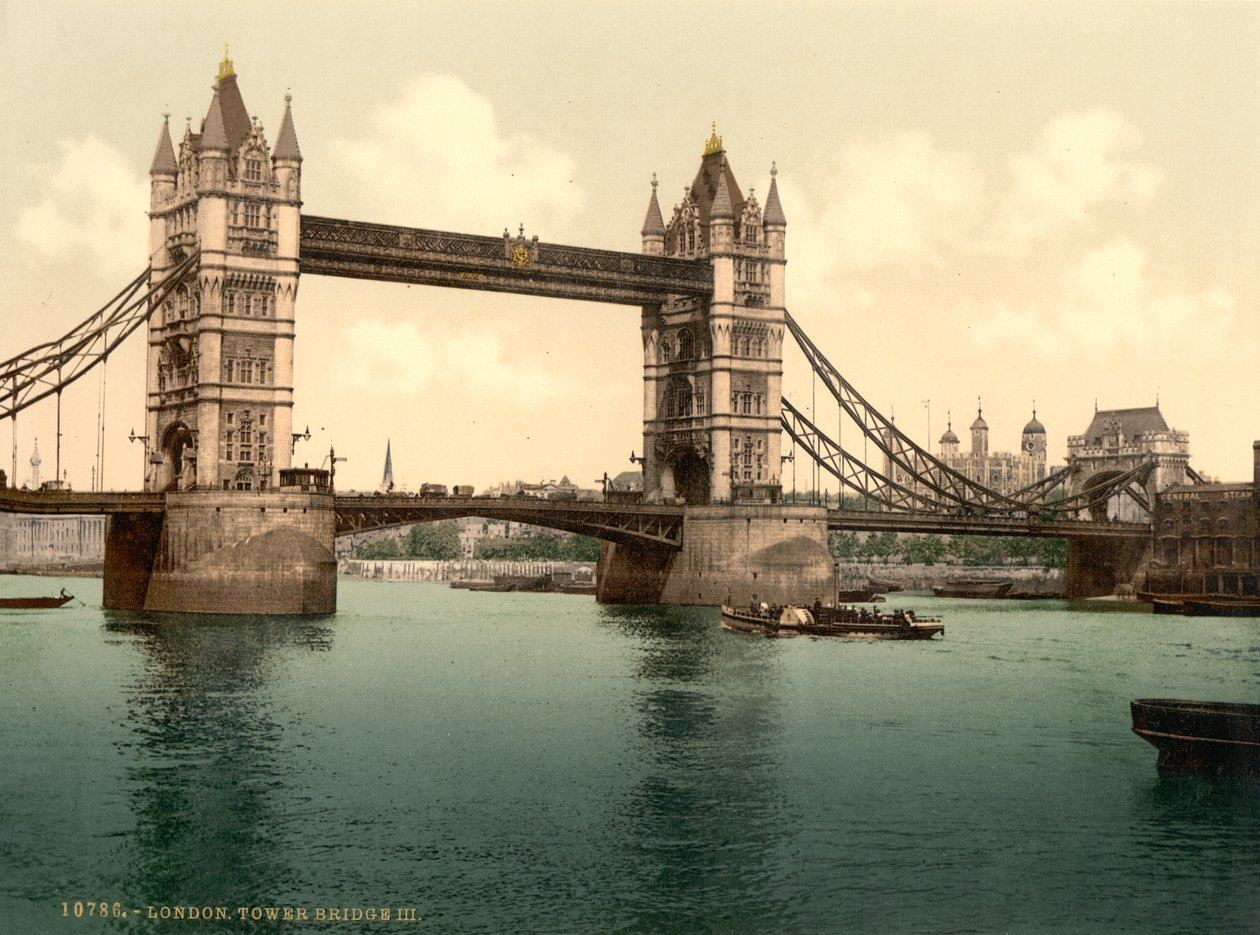 Tower Bridge, London af Detroit Photographic Co.